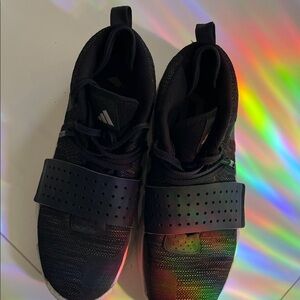 Adidas Kids Black and Rainbow Sneakers